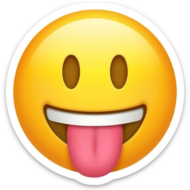 tongue out emoticon smiling face with peace sign in front of tongue sticker