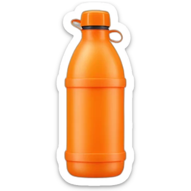 Orange water bottle with handle sticker