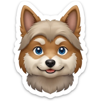 Old yorkie with a huskey sticker