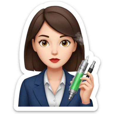 brunette office girl, vape named larisa sticker