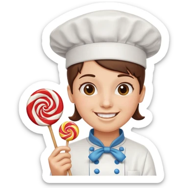 Baker + lollipop wand, Candy Chef. sticker