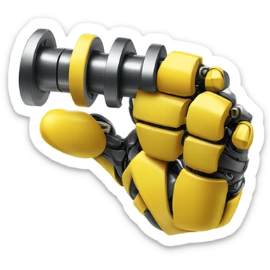 Yellow mechanical cyborg bicep that’s flexing sticker