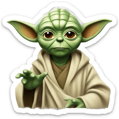 yoda as a real person  sticker
