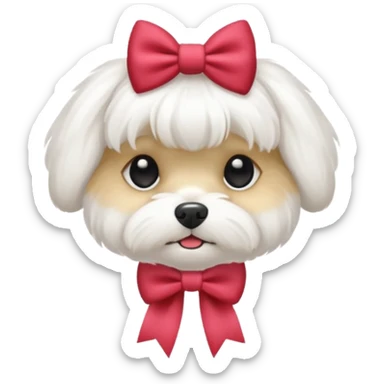 maltase dog in bow sticker