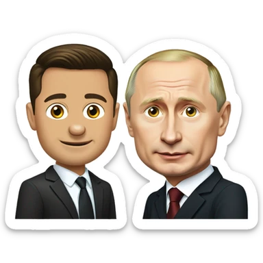 Volodymyr Zelenskyi  and Vladimir Putin  sticker