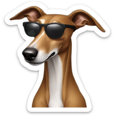 brown galgo with sunglasses sticker