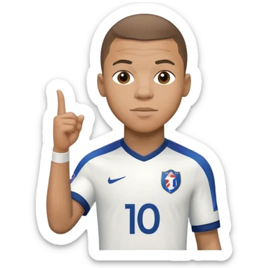 Kylian Mbappé soccer player in France jersey number 10 sticker