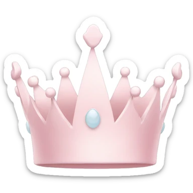 White and pastel pink crown sticker
