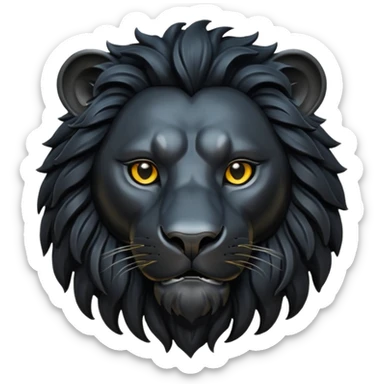 Black lion head sticker