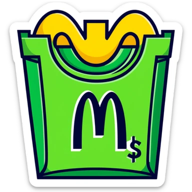 McDonald’s logo with green dollar sign  sticker
