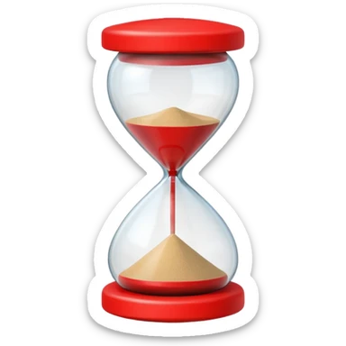 hourglass with a red stop sign sticker