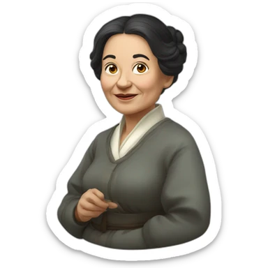 agniya barto old russian woman writer with black hair sticker