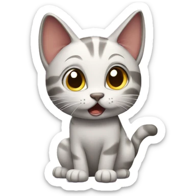 Cat wagging her tail sticker