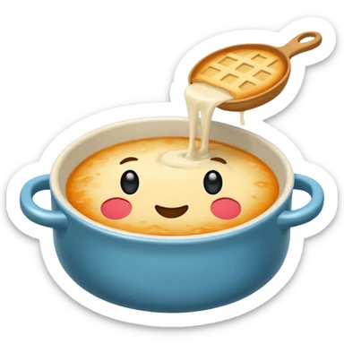 Hazme un pan de sopa l pero que la sopa esté adentro de el pan que sea como un cuenco sticker