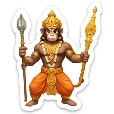 lord hanuman With weapon sticker