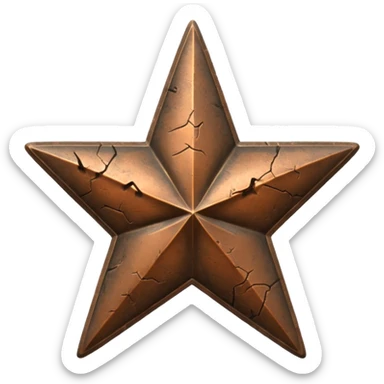 Concept: A single, bronze-colored military star (like a Bronze Star or a general's star) that is slightly faded or has a "crack" graphic running through it.

Color: Faded bronze or dark gold. sticker