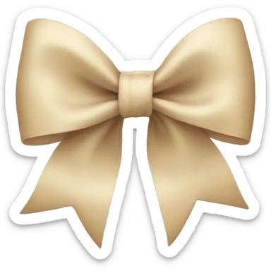 beige bow sticker