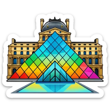 I want a graffiti style Louvre museum sticker. sticker