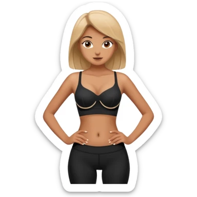 legging brassière noir ventre femme  sticker
