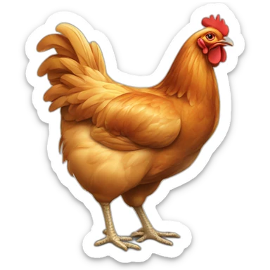 Poulet qui mange du poulet sticker