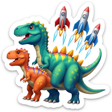 Dinosaurs with Rockets sticker