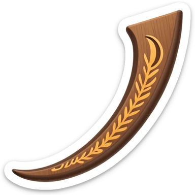 Cinematic Realistic Boomerang Emoji, depicted as a sleek, curved traditional Aboriginal tool rendered with detailed textures and a dynamic sense of motion, symbolizing cultural significance and natural craftsmanship under warm earthy lighting. sticker