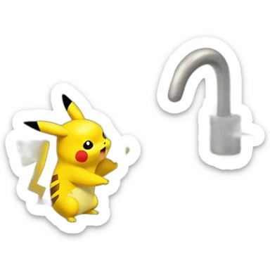 pikachu-washing-hands-with-soap sticker