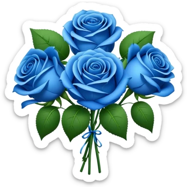 bouquet of blue roses sticker