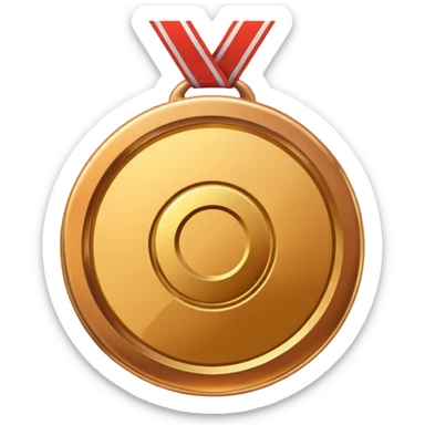 gold medal with no engraved on it sticker