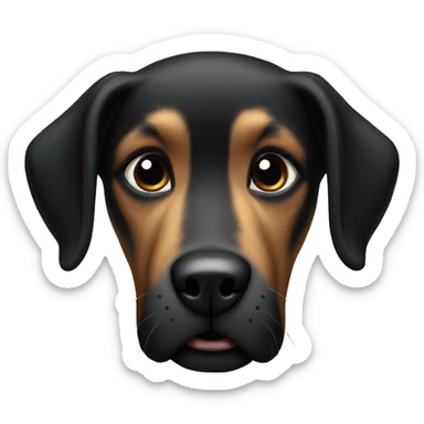 all black mongrel dog sticker