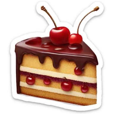 Cake with cherry sticker