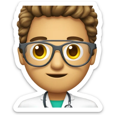 medico grisalho com oculos e  estetoscopio sticker