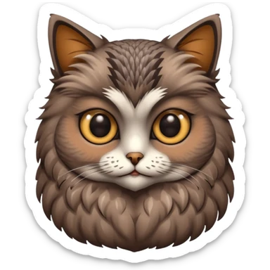 A cat with a owl body sticker