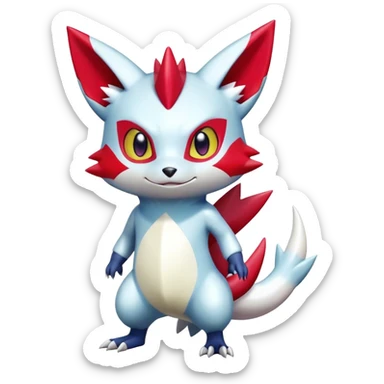 Cute Shiny Digimon-Sneasel-Zangoose-hybrid full body  sticker
