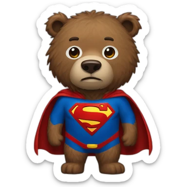 Grizzly superman suit sticker
