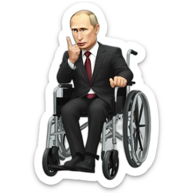 Very angry vladimir putin likes wheelchair sticker