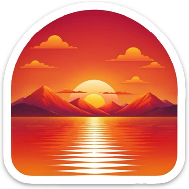 sunset sticker