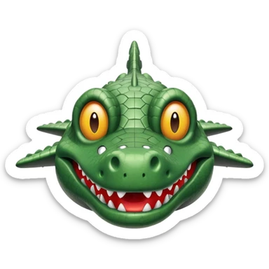 Un avions com cara de cocodrlilo i el cuerpo gris sticker