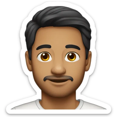 Indian guy light brown skin smooth black hair in his 30s sticker