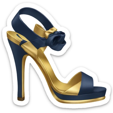 A navy blue and gold heel  sticker