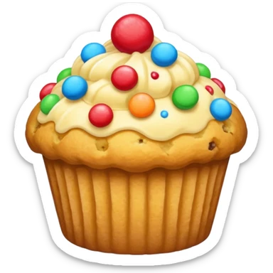 gold muffin candy on top sticker