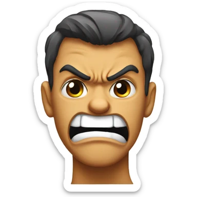 Angry face sticker