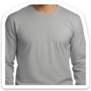 A plain long-sleeve T-shirt in melange gray color. sticker