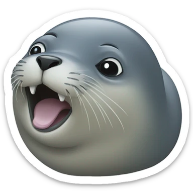 a hungy seal sticker