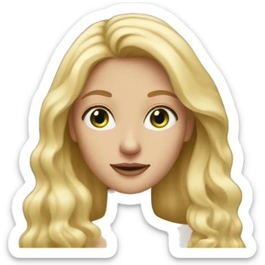 woman with long blonde hair and oval face greeneyes sticker