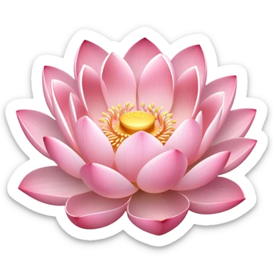 Soft pink lotus flower with a gentle inner glow sticker