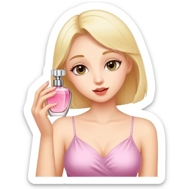 girl putting on perfume  sticker
