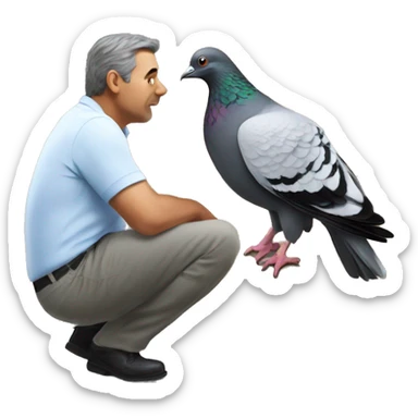 Pigeon pooping on man sticker