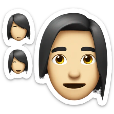 face with side part emo  sticker