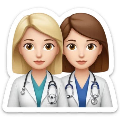 female doctor and ultrasound technician sticker